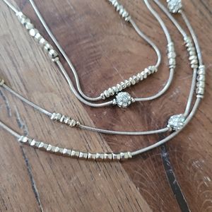Chico's Long Goldtone Layered Danity Necklace
